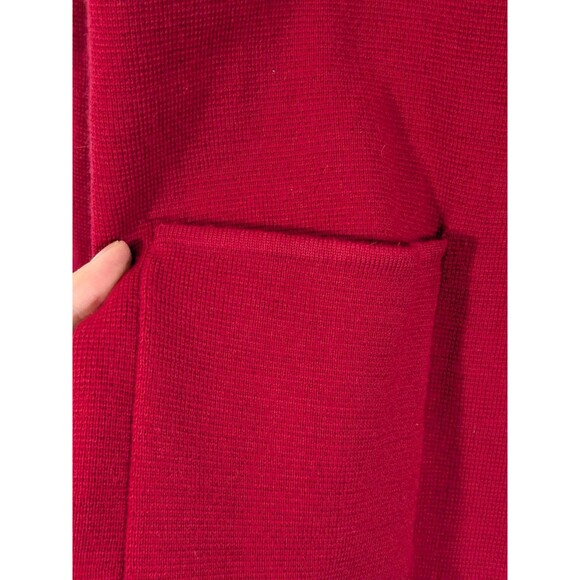 Talbots Red Open Knit Sweater Blazer Size Petite Small Pockets Holidays Career - Picture 4 of 7